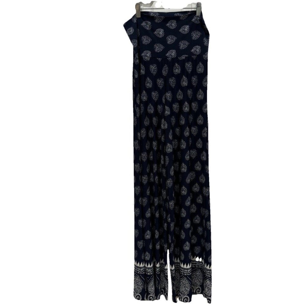 Chatoyant Flare Pants Women M Blue Wash Bell Bottom USA Medium Geometric